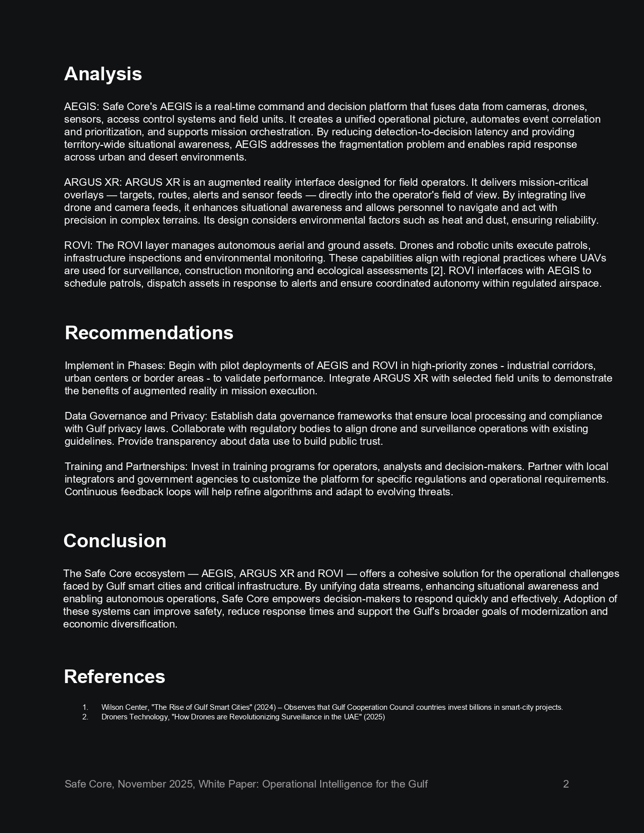 Safe Core defense and critical infrastructure technology solutions
